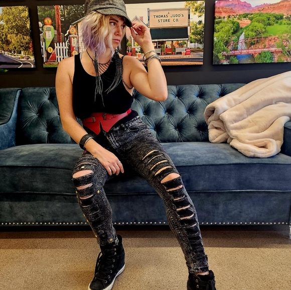 Source Unknown Denim - Distressed Punk Jeans